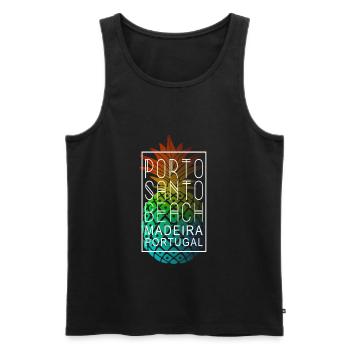 Porto Santo Madeira Portugal Pineapple - Men's Premium Organic Tank Top - black - Front - AI Model Male 178 light (178cm)