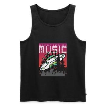 UFO kidnappé par Music EDM Techno Festival - Débardeur bio Premium Homme - noir - Devant - AI Model Male 178 light (178cm)