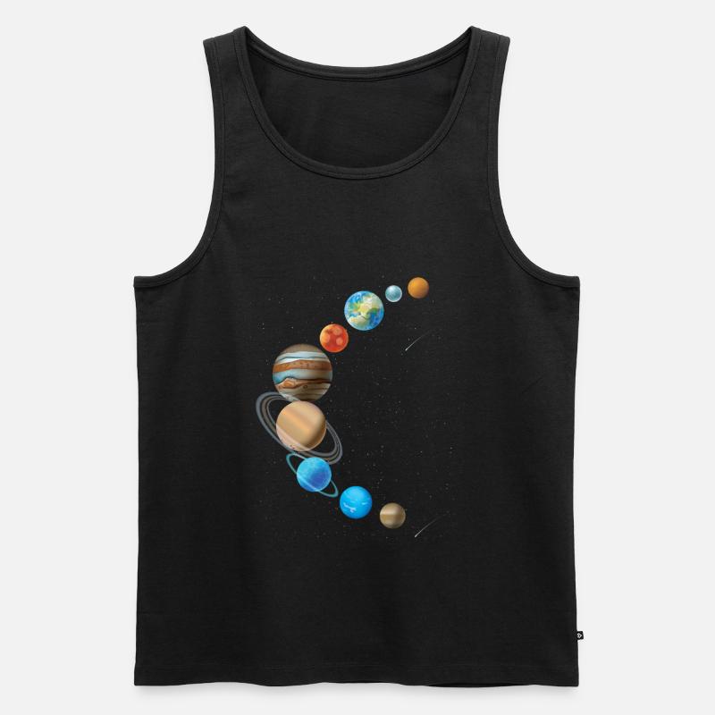 Sonnensystem in Sichelform - Männer Premium Bio Tank Top - Schwarz