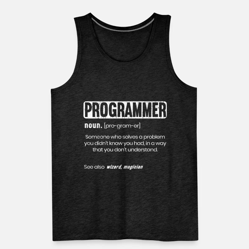 Funny Programmer Definition Software Developer Men's Premium Organic Tank Top