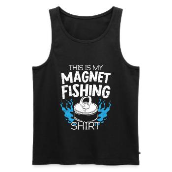 This Is My Magnet Fishing Shirt Fisherman Hunting - Men's Premium Organic Tank Top - black - Front - AI Model Male 178 light (178cm)