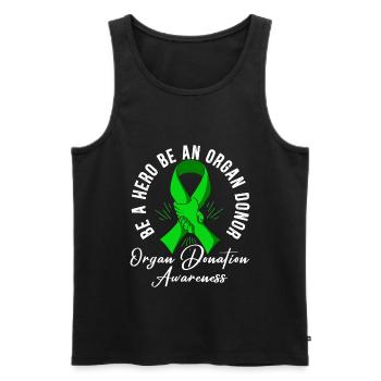 Be A Hero Be An Organ Donor Organ Donation - Men's Premium Organic Tank Top - black - Front - AI Model Male 178 light (178cm)