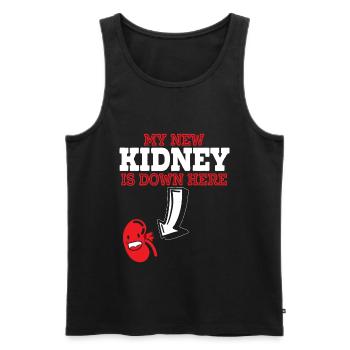 My New Kidney Is Here Transplant Organ Recipient - Men's Premium Organic Tank Top - black - Front - AI Model Male 178 light (178cm)