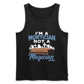 I'm A Mortician Not A Magician Funeral Director - Men's Premium Organic Tank Top - black - Front - AI Model Male 178 light (178cm)