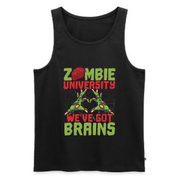 Zombie University Nous avons des cerveaux Trick Or Treat - Débardeur bio Premium Homme - noir - Devant - Michal (187cm)