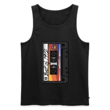 Best Of 1972 Mixtape Kassette 70er Jahre Party Mix - Männer Premium Bio Tank Top - Schwarz - Vorne - Michal (187cm)