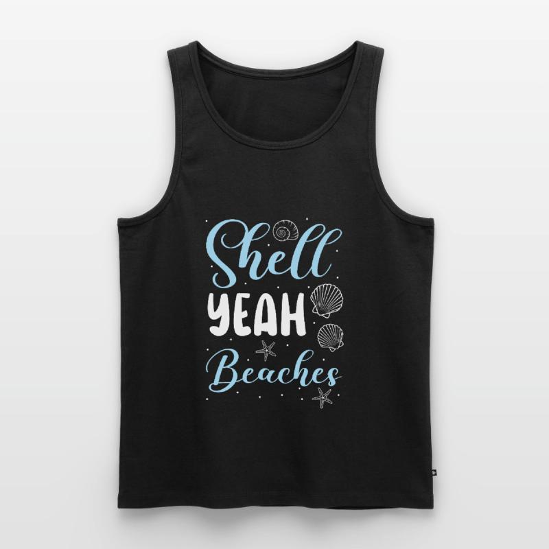 Shell Yeah Beaches Beachcombing Beachcomber Men's Premium Organic Tank Top