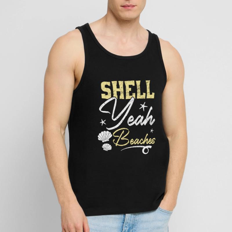 Shell Yeah Beaches Beachcombing Beachcomber Men's Premium Organic Tank Top