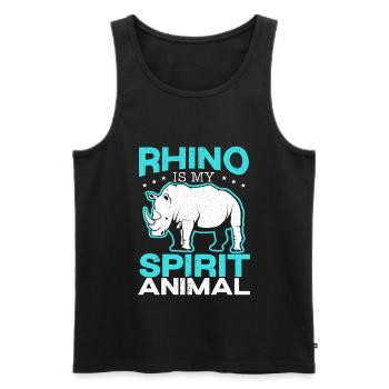 Nashorn ist mein Geistertier Nashorn Wildtier - Männer Premium Bio Tank Top - Schwarz - Vorne - Michal (187cm)