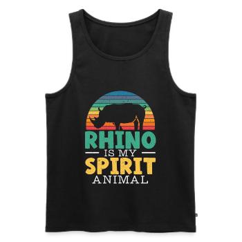 Nashorn ist mein Geistertier Nashorn Wildtier - Männer Premium Bio Tank Top - Schwarz - Vorne - Michal (187cm)