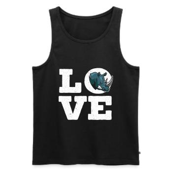 Liebe Nashorn Nashorn Wildtier Tier Pflanzenfresser - Männer Premium Bio Tank Top - Schwarz - Vorne - Michal (187cm)