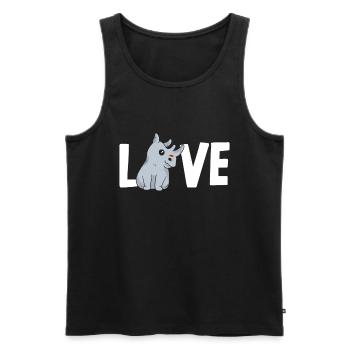 Liebe Nashorn Nashorn Wildtier Tier Pflanzenfresser - Männer Premium Bio Tank Top - Schwarz - Vorne - Michal (187cm)