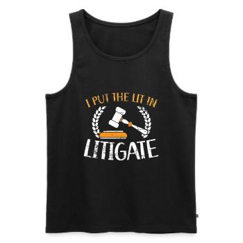 I Put The Lit In The Litigate Judge Lawyer Justice - Men's Premium Organic Tank Top - black - Front - Michal (187cm)