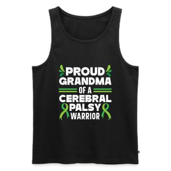 Stolze Oma einer Zerebralparese Warrior Granny - Männer Premium Bio Tank Top - Schwarz - Vorne - Michal (187cm)