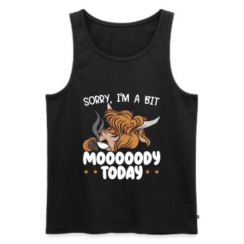 Je suis un peu lunatique aujourd’hui Scottist Highland Cow Lover - Débardeur bio Premium Homme - noir - Devant - Michal (187cm)