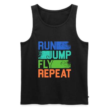 Run Jump Fly Repeat Parkour Extreme Sport Traceur - Männer Premium Bio Tank Top - Schwarz - Vorne - Michal (187cm)