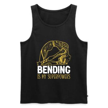 Bending Is My Superpowers Spiritual Workout Yoga - Men's Premium Organic Tank Top - black - Front - Michal (187cm)