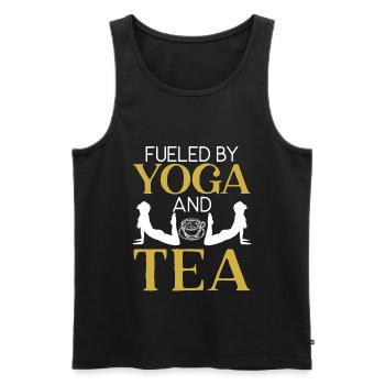 Fueled By Yoga And Tee Exercise Meditate Yoga - Men's Premium Organic Tank Top - black - Front - Michal (187cm)