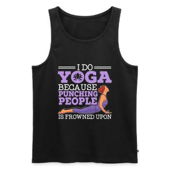 I Do Yoga Because Punching People Is Frowned Upon - Men's Premium Organic Tank Top - black - Front - Michal (187cm)