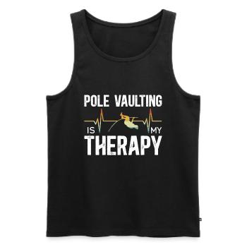 Pole Vaulting Is My Therapy Pole Vaulter - Men's Premium Organic Tank Top - black - Front - AI Model Male 178 light (178cm)