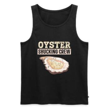Oyster Shucking Crew Fruits de mer Mollusque coquillage - Débardeur bio Premium Homme - noir - Devant - AI Model Male 178 light (178cm)