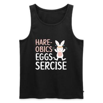 Hare-obics Eggs-sercise Aerobics Instructor Rabbit - Men's Premium Organic Tank Top - black - Front - AI Model Male 178 light (178cm)