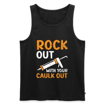 Rockout With Your Caulk Out Construction Worker - Men's Premium Organic Tank Top - black - Front - AI Model Male 178 light (178cm)