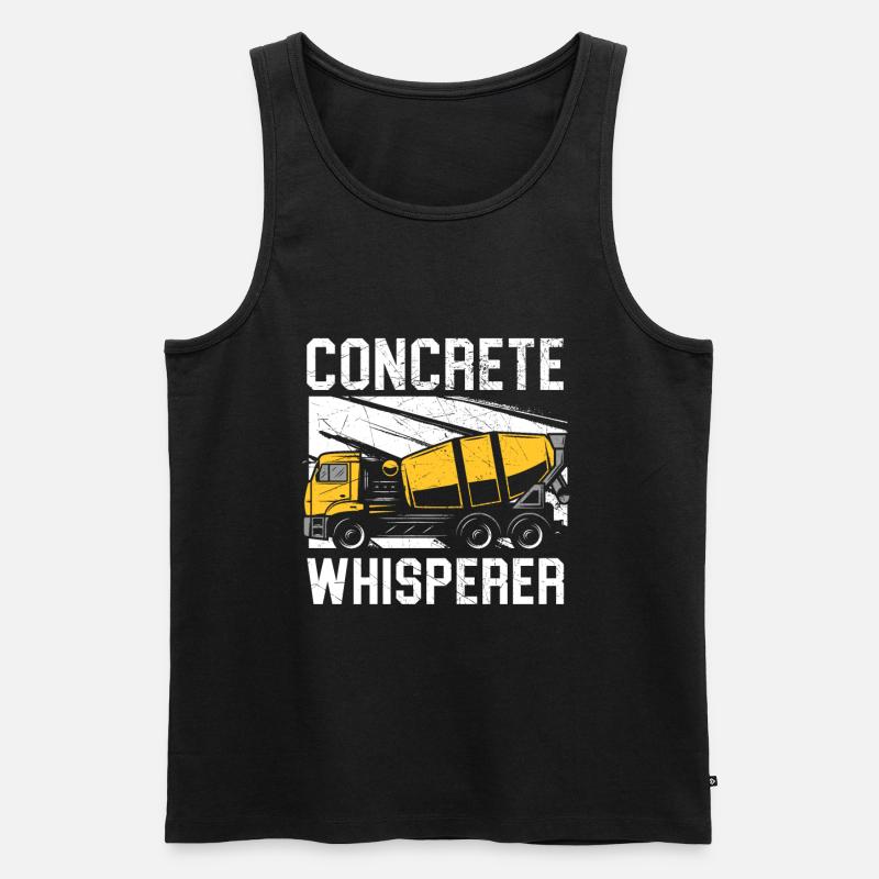 Betonflüsterer Beruf Bauarbeiter - Männer Premium Bio Tank Top - Schwarz