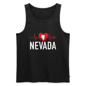 Nevada Heartbeat USA America Nevadians Nevadans - Men's Premium Organic Tank Top - black - Front - Michal (187cm)