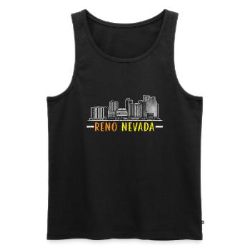 Reno Nevada USA America Nevadians Nevadans - Men's Premium Organic Tank Top - black - Front - Michal (187cm)