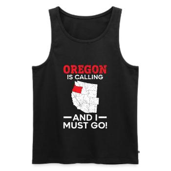 L’Oregon appelle et je dois aller en Amérique Oregonians - Débardeur bio Premium Homme - noir - Devant - Michal (187cm)