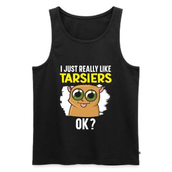 J’aime vraiment Tarsiers Ok Wildlife Animal - Débardeur bio Premium Homme - noir - Devant - Michal (187cm)
