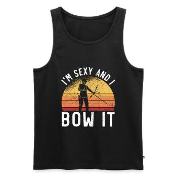 I'm Sexy And I Bow It Archer Shoot Arrow Archery - Men's Premium Organic Tank Top - black - Front - Michal (187cm)