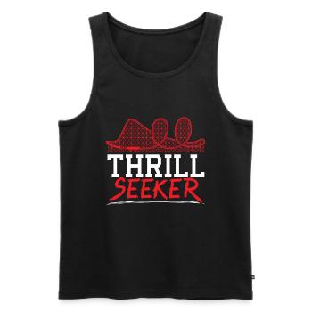 Thrill Seeker Roller Coaster Ride Rollercoaster - Men's Premium Organic Tank Top - black - Front - AI Model Male 178 light (178cm)