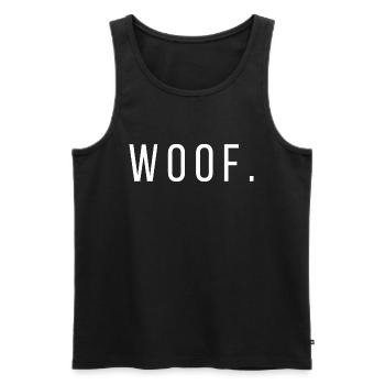 Quotes Woof LWBTFRQ - Männer Premium Bio Tank Top - Schwarz - Vorne - AI Model Male 178 light (178cm)