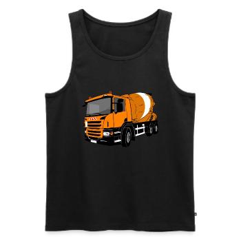 Bétonnière auto - bétonnière camion - Débardeur bio Premium Homme - noir - Devant - Michal (187cm)