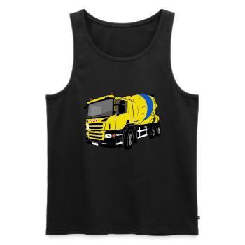 Bétonnière auto - bétonnière camion - Débardeur bio Premium Homme - noir - Devant - Michal (187cm)
