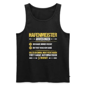 Hafenmeister Hafen Betriebsleiter Anwweisungen - Männer Premium Bio Tank Top - Schwarz - Vorne - Michal (187cm)