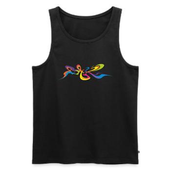Papillon psychédélique - Dos Graffiti Design - Débardeur bio Premium Homme - noir - Devant - AI Model Male 178 light (178cm)