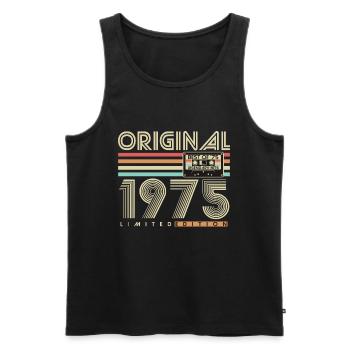 Original 1975 Jahrgang Vintage Geburtstag Retro - Männer Premium Bio Tank Top - Schwarz - Vorne - Michal (187cm)