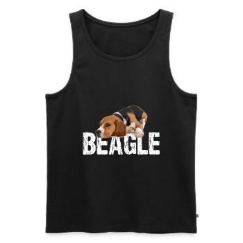 beagle - Männer Premium Bio Tank Top - Schwarz - Vorne - AI Model Male 178 light (178cm)