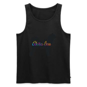 Akita Akita Inu Dog Silhouette - Men's Premium Organic Tank Top - black - Front - Michal (187cm)