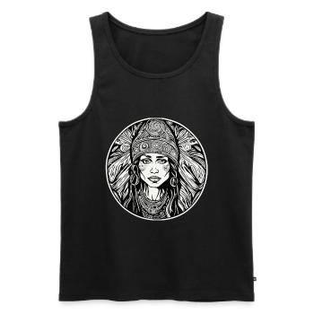 Ethno Girl Portrait - Männer Premium Bio Tank Top - Schwarz - Vorne - Michal (187cm)