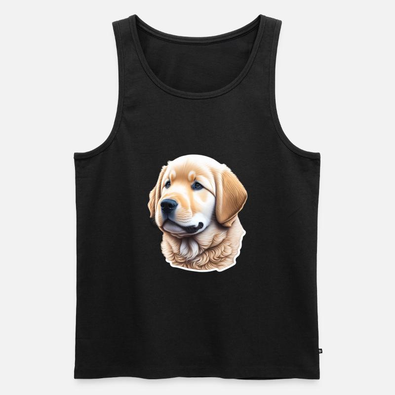 Süßer Golden Retriever Welpe - Männer Premium Bio Tank Top - Schwarz