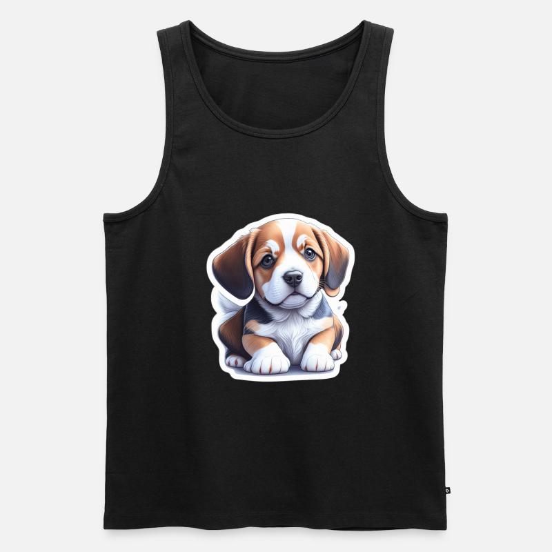 Süßer Beagle Welpe - Männer Premium Bio Tank Top - Schwarz