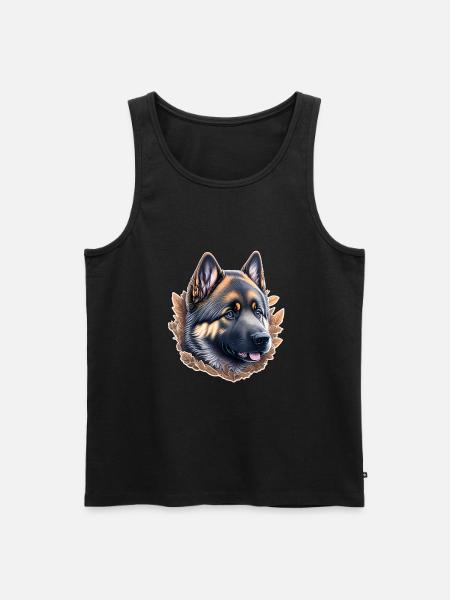 German Shepherd Puppy - Men's Premium Organic Tank Top - black