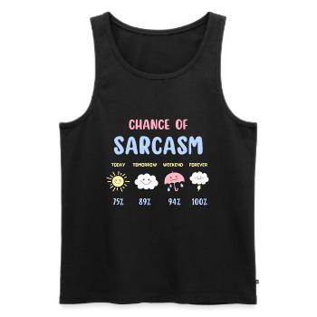 Funny Chance Of Sarcasm Weather Forecast Sarcastic - Men's Premium Organic Tank Top - black - Front - Michal (187cm)