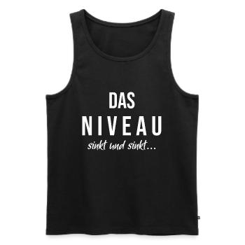 das niveau sinkt und sinkt - Männer Premium Bio Tank Top - Schwarz - Vorne - AI Model Male 178 light (178cm)