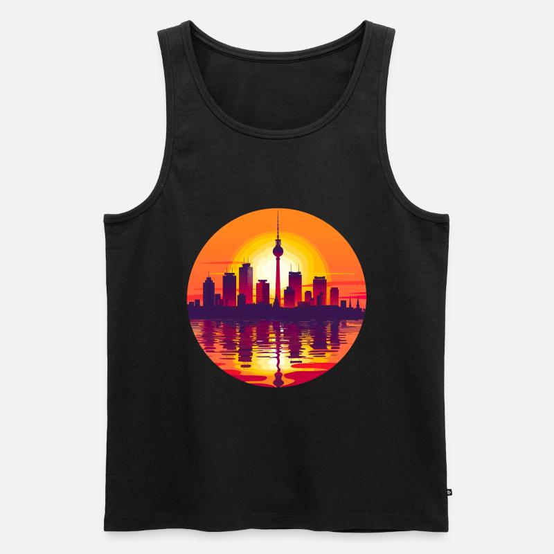 Berlin Skyline - Männer Premium Bio Tank Top - Schwarz