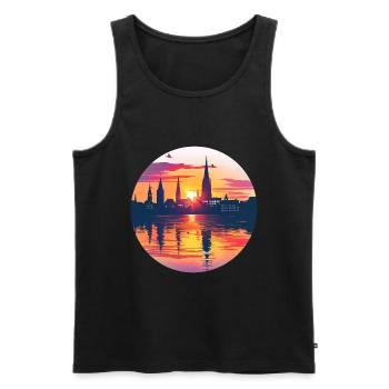 Bielefeld Skyline - Men's Premium Organic Tank Top - black - Front - Michal (187cm)